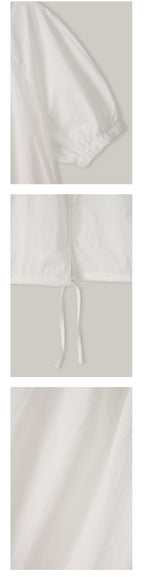 NOEUD Two-way Shirring Blouse (Ivory)
