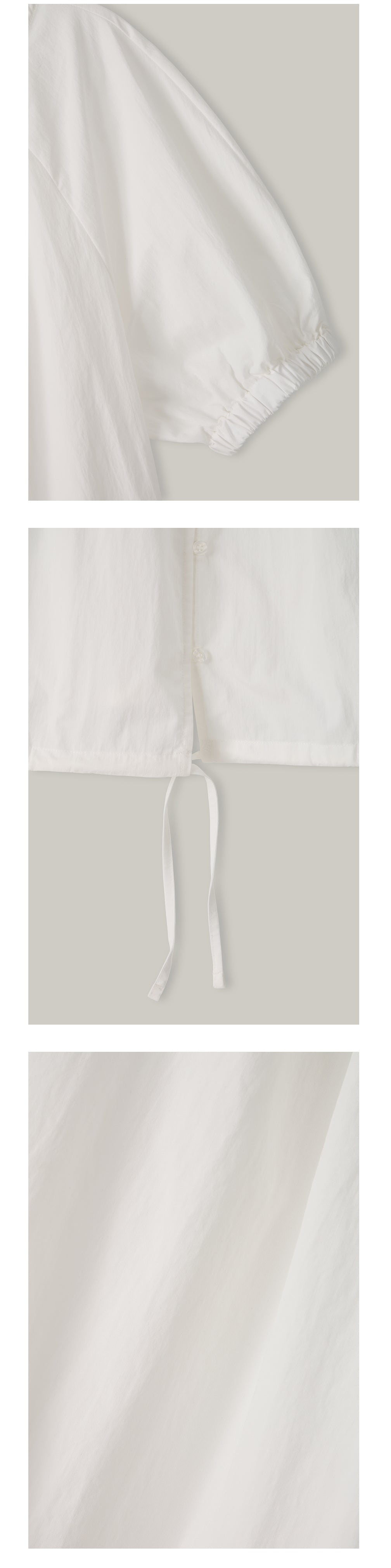 NOEUD Two-way Shirring Blouse (Ivory)