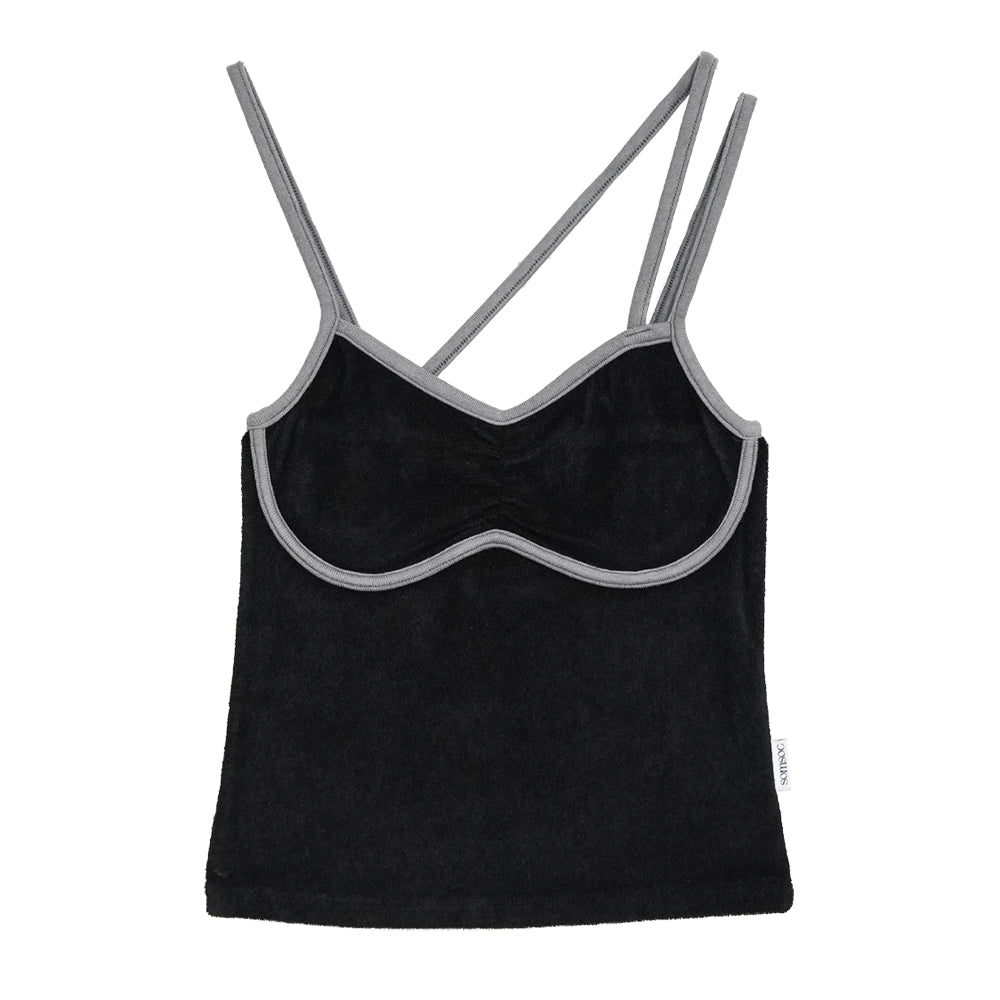 SOMSOC DELL TERRY SLEEVELESS TOP_BLACK