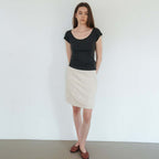 SEUREOUM Misty Scoop-neck Top_Charcoal