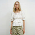 OUI MAIS NON Magnolia puffy cotton blouse