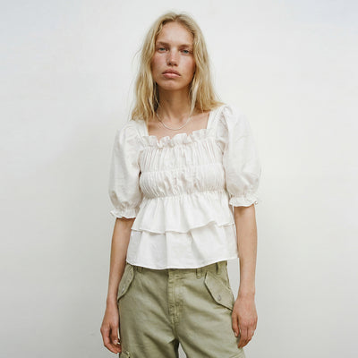 Magnolia puffy cotton blouse