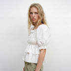 OUI MAIS NON Magnolia puffy cotton blouse
