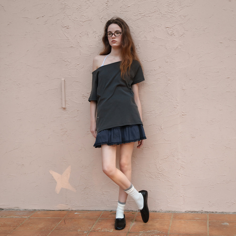 ODS Tone Shoulder Tee (Charcoal)