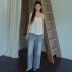 OURNOSTALGIA Rose Vine Sleeveless Blouse_Cream(OB6BL10)