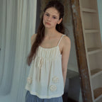 OURNOSTALGIA Rose Vine Sleeveless Blouse_Cream(OB6BL10)