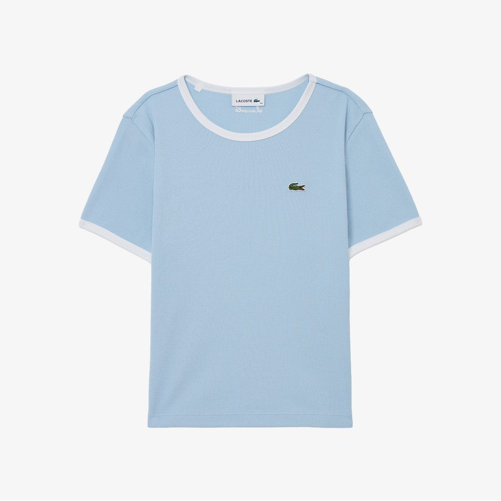 LACOSTE Women's Ringer Short Sleeve T-Shirt TF902E-56G HBA