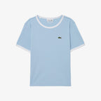 LACOSTE Women's Ringer Short Sleeve T-Shirt TF902E-56G HBA