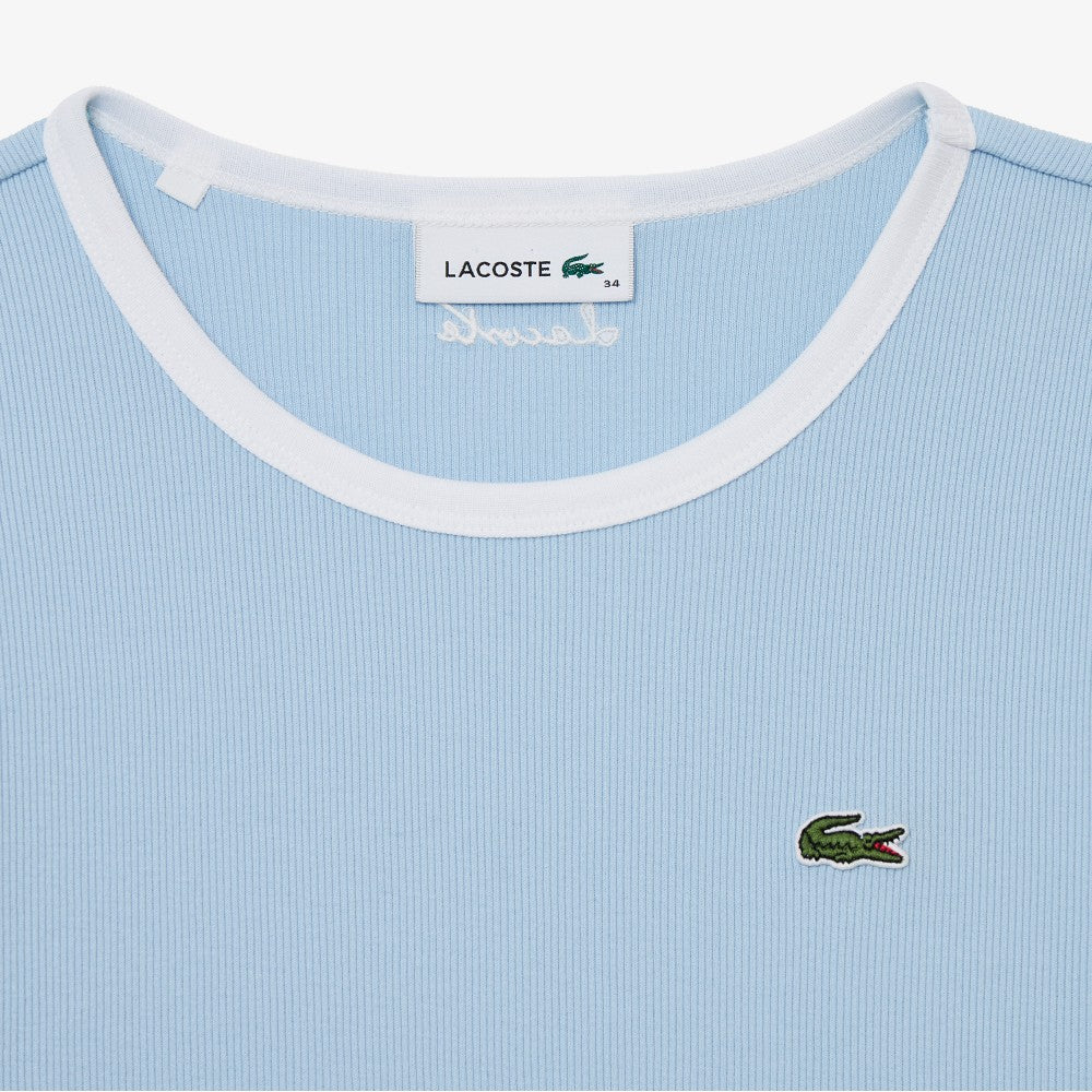LACOSTE Women's Ringer Short Sleeve T-Shirt TF902E-56G HBA