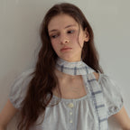 OURNOSTALGIA Rosy Button Puff T-Shirt_Light Gray(OB6TP12)