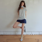 OURNOSTALGIA Rosy Button Puff T-Shirt_Light Gray(OB6TP12)