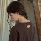 OURNOSTALGIA Vintage Eyelet Half T-Shirt_Brown(OB6TP13)