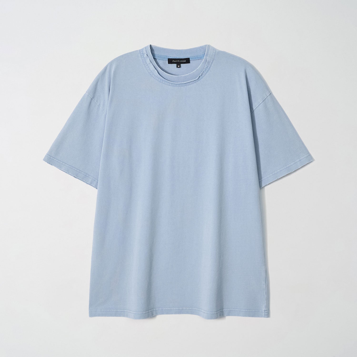 JojiLong JN103 DISTRESS OLD 1/2 T-SHIRT - SKY BLUE