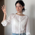 V'NY STUDIO Boat neck belted blouse_YC4SSEA