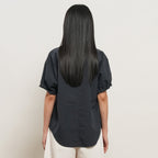 GENERAL IDEA WOMAN loose fit folded sleeve cotton shirt [DARK NAVY] / GF2LSH520