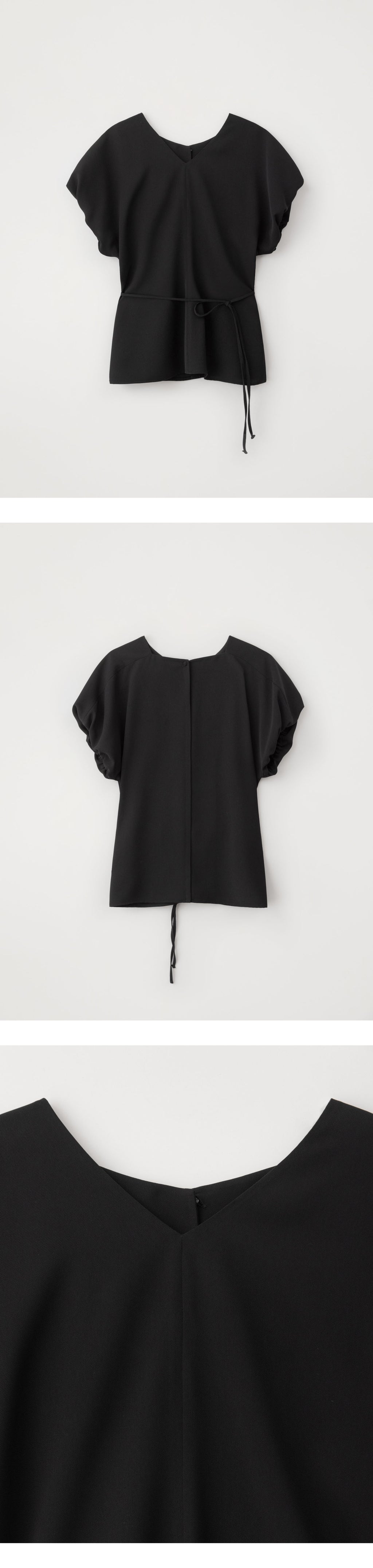 EAAH REIN V NECK BLOUSE (BLACK)