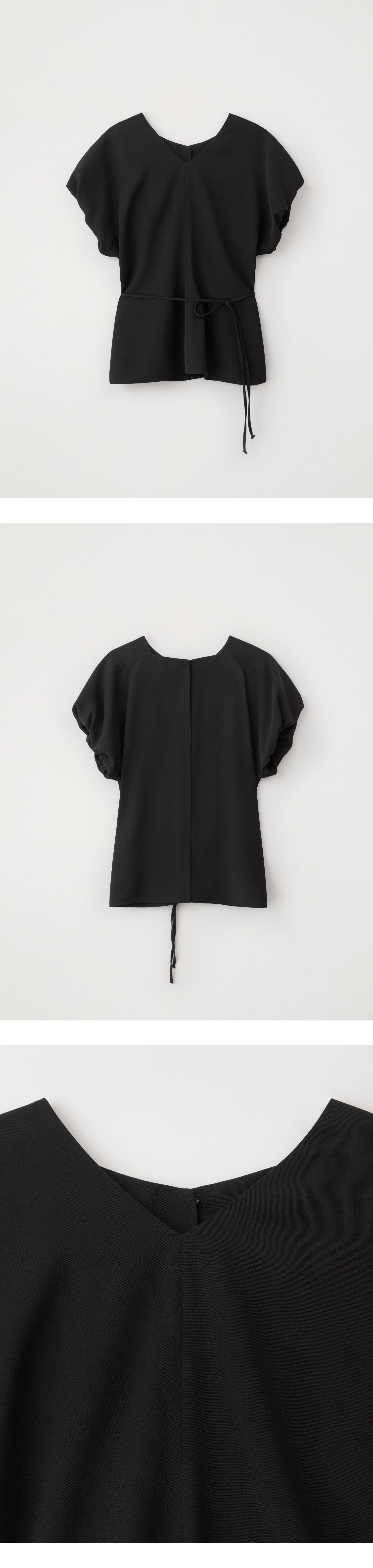 EAAH REIN V NECK BLOUSE (BLACK)