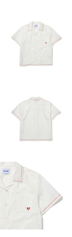 FRITUR Pocket Embroidered Shirt Ivory_F262SH02