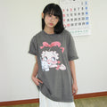 RONRON BETTY BOOP PIGMENT RIBBON OVER FIT T SHIRT CHARCOAL