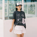 RONRON BETTY BOOP DREAMY RIBBON OVER FIT T SHIRT CHARCOAL