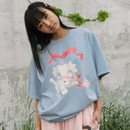 RONRON BETTY BOOP PIGMENT RIBBON OVER FIT T SHIRT SOFT BLUE