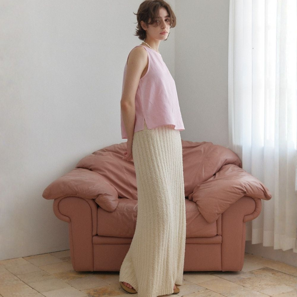OHKUKKA Simple Linen Top – Pink