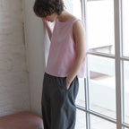 OHKUKKA Simple Linen Top – Pink