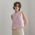 OHKUKKA Simple Linen Top – Pink