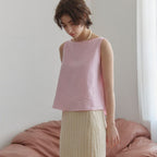 OHKUKKA Simple Linen Top – Pink