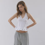 hetherment flare halter top (white)