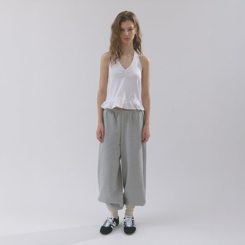 hetherment flare halter top (white)