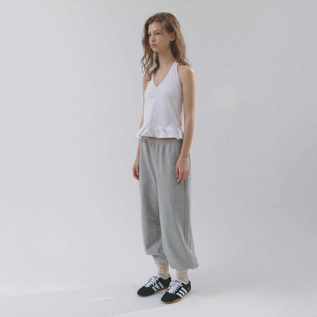 hetherment flare halter top (white)