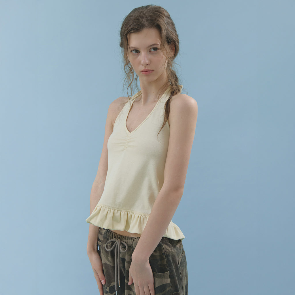 hetherment flare halter top (lemon)