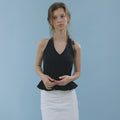 hetherment flare halter top (black)
