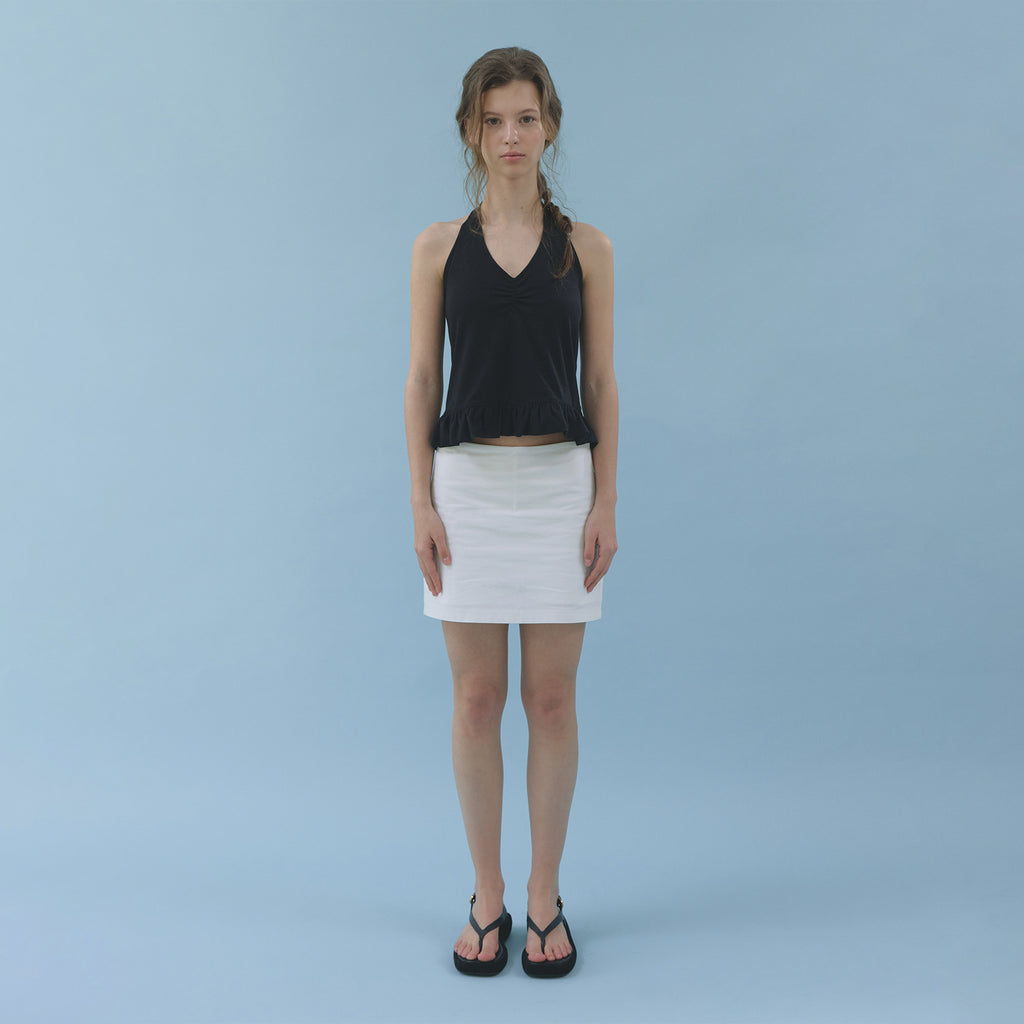 hetherment flare halter top (black)