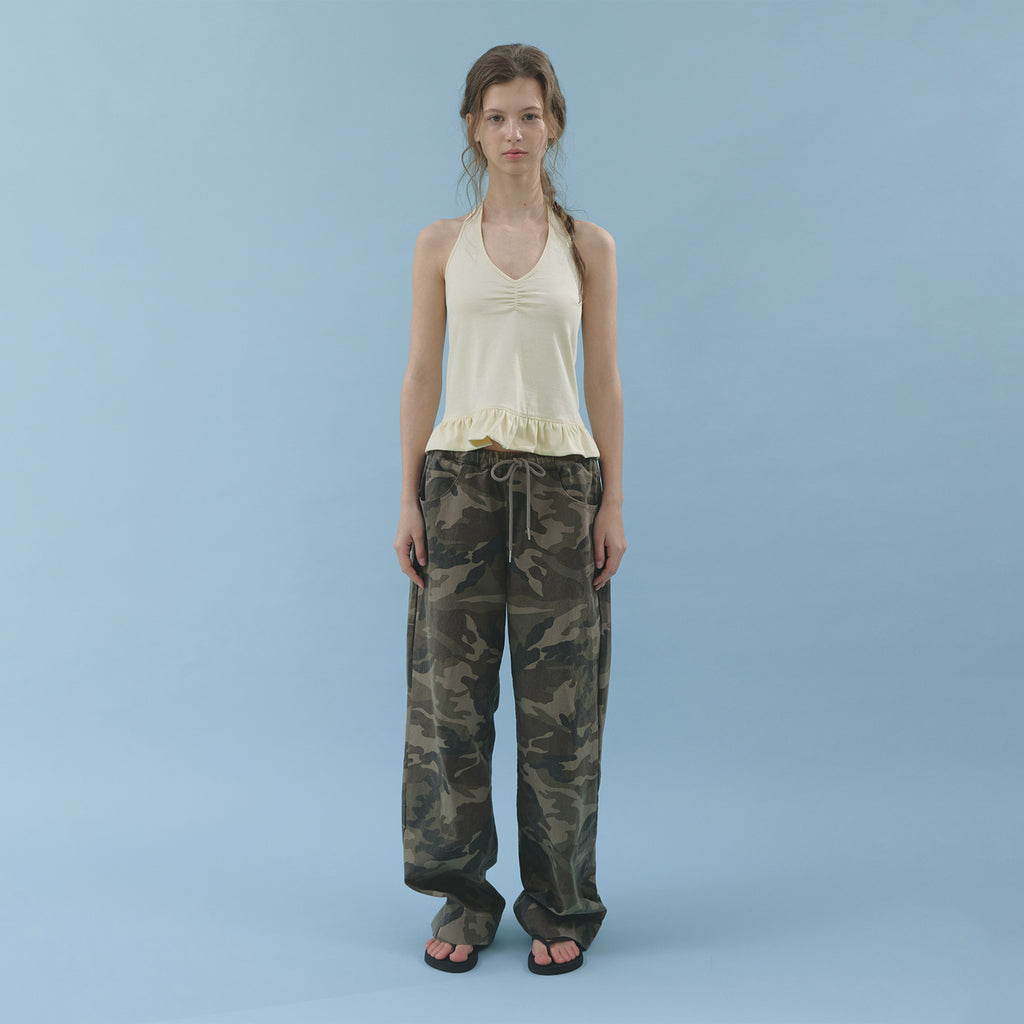 hetherment flare halter top (lemon)