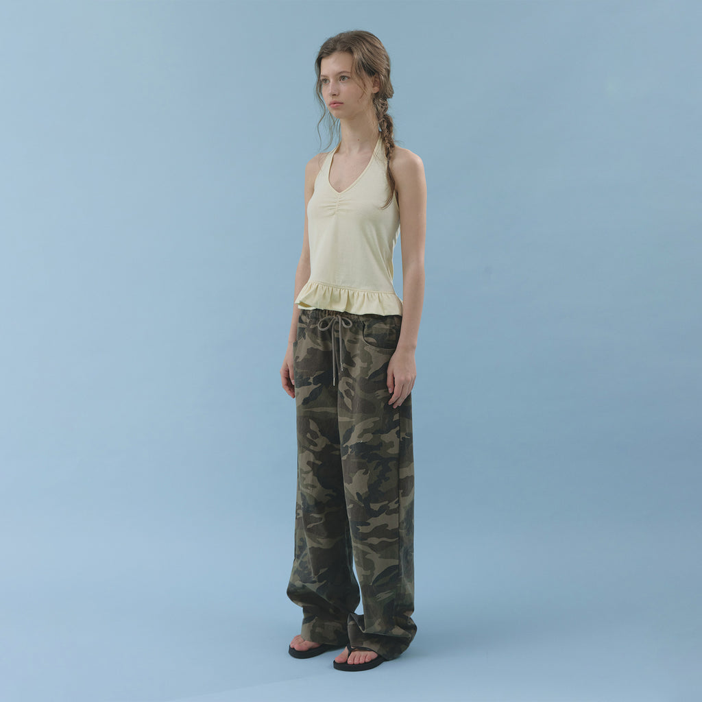 hetherment flare halter top (lemon)