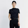 POTTERY WOMEN Cowl Neck Blouse_Black