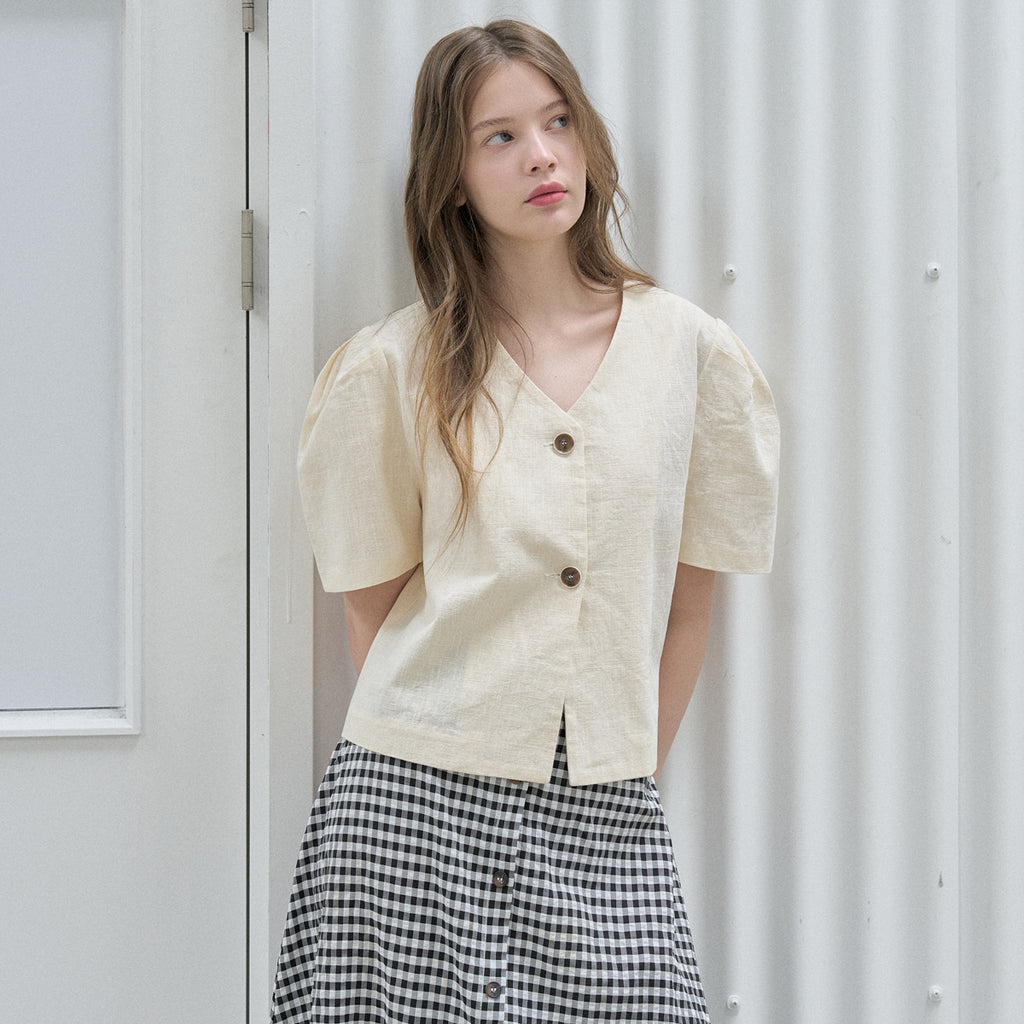AVANT-G Two-Way Puff Blouse Jacket - Yellow