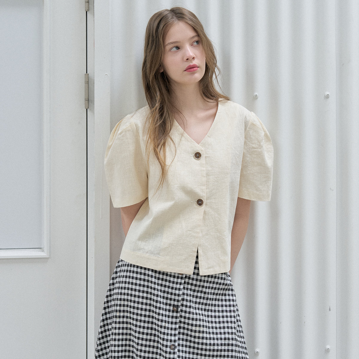AVANT-G Two-Way Puff Blouse Jacket - Yellow