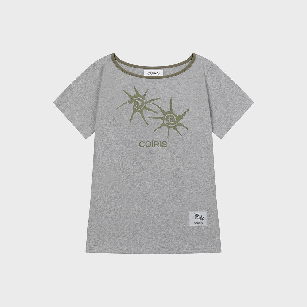 COIRIS Soluna one shoulder color combination short sleeve tee (13 colors)