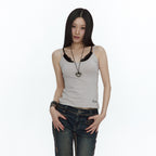 ROUGHNECK Lace Layered Sleeveless Ash Lavender