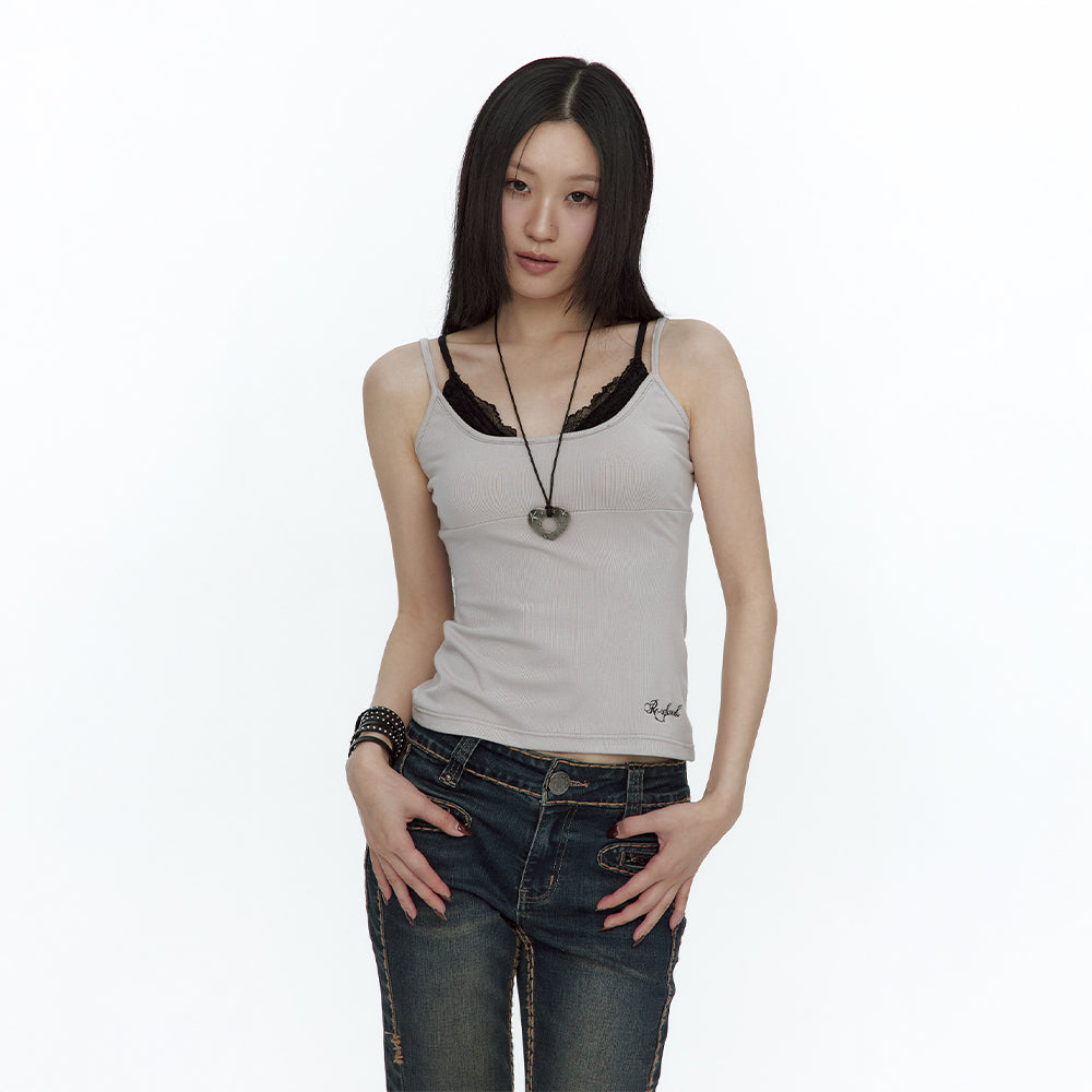 ROUGHNECK Lace Layered Sleeveless Ash Lavender