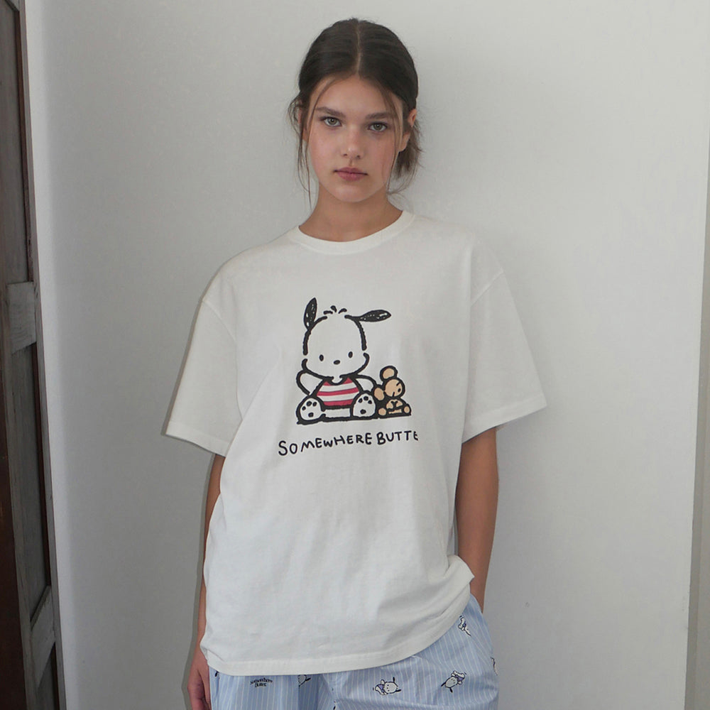 SOMEWHEREBUTTER [Charles Enter PICK] [6th] Pochacco Over-Fit Top - Ivory