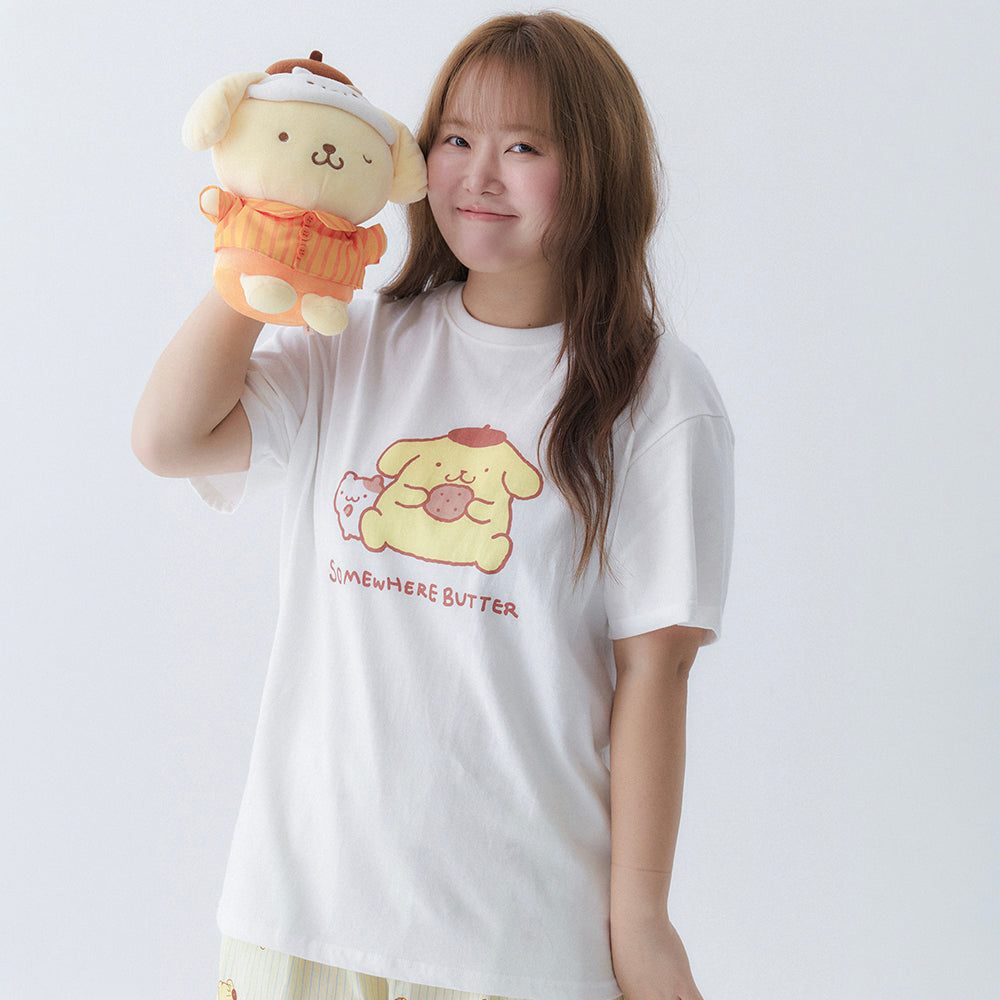 SOMEWHEREBUTTER [Charles Entertainment PICK] [6th] Pompompurin Over-Fit Top - Ivory