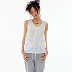 EXPIRED GIRL Mia Sleeveless Hoodie Ivory
