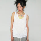 EXPIRED GIRL Mia Sleeveless Hoodie Ivory