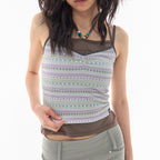 EXPIRED GIRL Multi Stripe Tank Taro