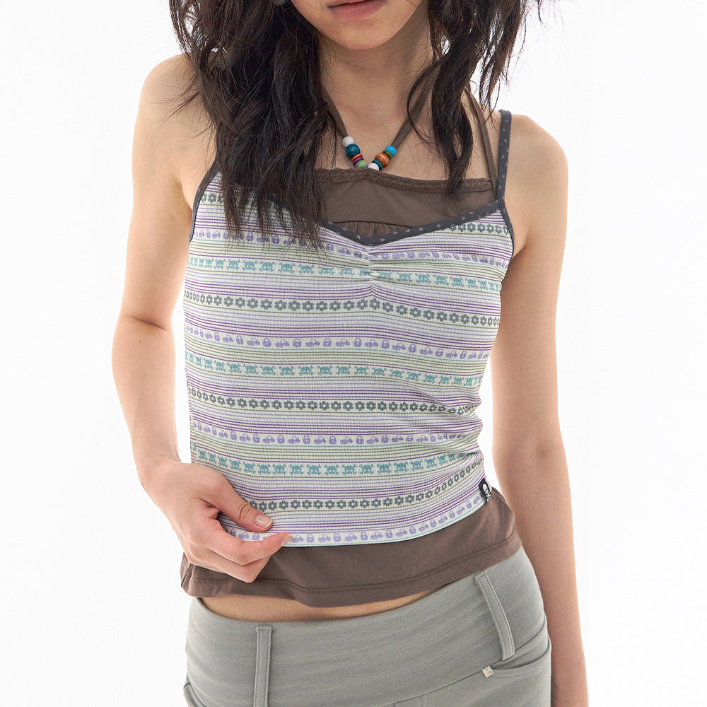EXPIRED GIRL Multi Stripe Tank Taro