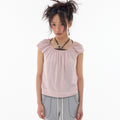 EXPIRED GIRL Soft Shirring Top Pale Pink